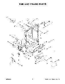 Tub And Frame Parts Diagram and Parts List for KDTM704LPA1  KitchenAid Dishwasher