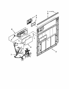 Inner Door Parts Diagram and Parts List for 66515112K210  Kenmore Dishwasher