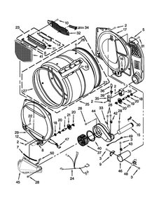 Bulkhead Parts Diagram and Parts List for WGD5810BW0  Whirlpool Dryer