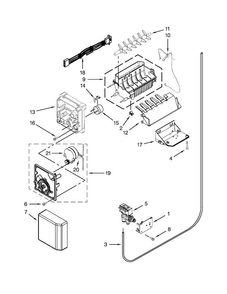 Icemaker Parts Diagram and Parts List for BRS75ARANA00  Whirlpool Refrigerator