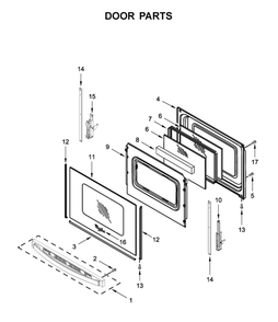 Door Parts Diagram and Parts List for WFG535S0JS1  Whirlpool Range