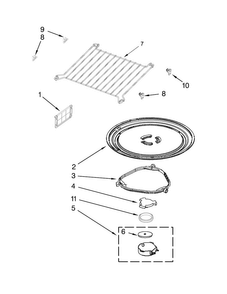Turntable Parts Diagram and Parts List for WMH53520CE2  Whirlpool Microwave