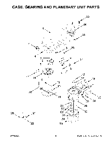 Case, Gearing And Planetary Unit Parts Diagram and Parts List for KSM175PSHY5  KitchenAid Mixer