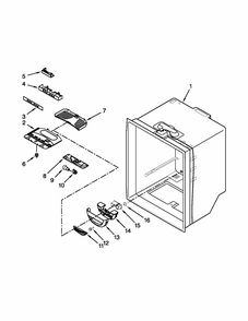 Refrigerator Liner Parts Diagram and Parts List for GB2FHDXWB07  Whirlpool Refrigerator