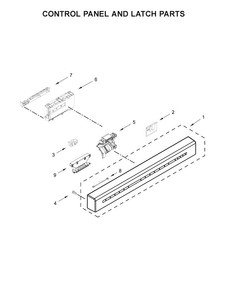 Control Panel And Latch Parts Diagram and Parts List for KDFE204EBL4  KitchenAid Dishwasher