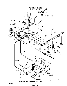 Burner Diagram and Parts List for F4558*1  Roper Range