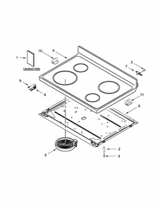 Cooktop Parts Diagram and Parts List for IES350XW3  Whirlpool Range