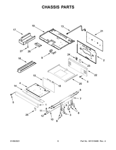 Chassis Parts Diagram and Parts List for JDSP536HL01  Whirlpool Range