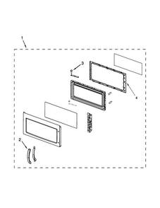 Door Parts Diagram and Parts List for UMV1160CB1  Whirlpool Microwave