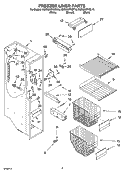 FREEZER LINER PARTS Diagram and Parts List for KSRG22FKBL15  KitchenAid Refrigerator