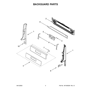 Backguard Parts Diagram and Parts List for WFG320M0MS0  Whirlpool Range