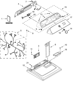 Top And Console Parts Diagram and Parts List for ZDGW7115RB0  Whirlpool Range