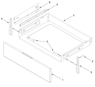Drawer Parts Diagram and Parts List for KSES330SPS0  Whirlpool Range