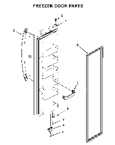 Freezer door parts Diagram and Parts List for 5WRS315NHW00  Whirlpool Refrigerator