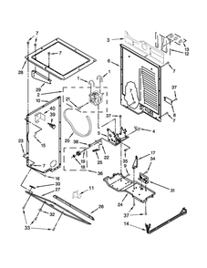 Dryer Cabinet And Motor Parts Diagram and Parts List for WGT4027EW0  Whirlpool Washer Dryer Combo