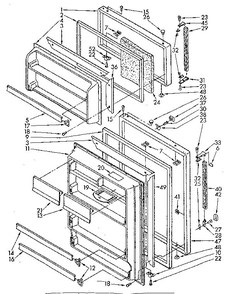 Door Diagram and Parts List for 1068740730  Kenmore Refrigerator