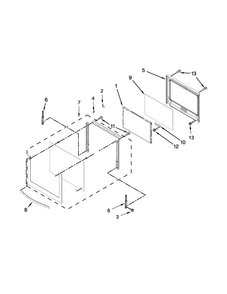 Upper Oven Door Parts Diagram and Parts List for WOD97ES0ES00  Whirlpool Wall Oven