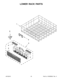 LOWER RACK PARTS Diagram and Parts List for WDF530PAYW5  Whirlpool Dishwasher