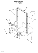 FRAME PARTS Diagram and Parts List for DU018DWLB0  Whirlpool Dishwasher