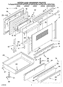 DOOR AND DRAWER Diagram and Parts List for KERC507HBL3  KitchenAid Range