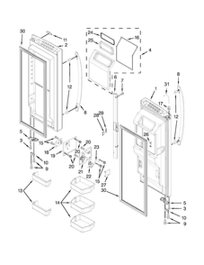 Refrigerator Door Parts Diagram and Parts List for WRF989SDAF01  Whirlpool Refrigerator