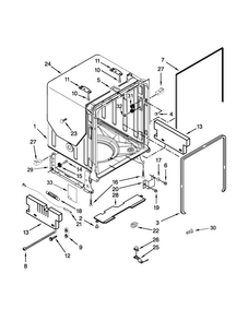 Tub And Frame Parts Diagram and Parts List for KDFE454CSS1  KitchenAid Dishwasher
