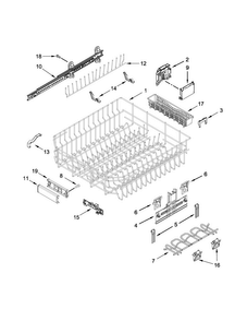 Upper Rack And Track Parts Diagram and Parts List for KDTM504EPA1  KitchenAid Dishwasher