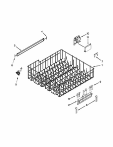 Upper Rack And Track Parts Diagram and Parts List for 66513229N412  Kenmore Dishwasher