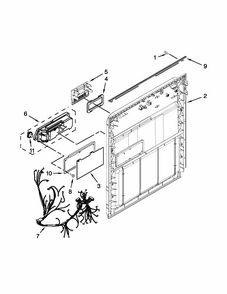 Inner Door Parts Diagram and Parts List for IUD8100YS3  Whirlpool Dishwasher