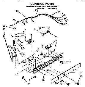 Control Diagram and Parts List for 8ED27DQXAB00  Whirlpool Refrigerator