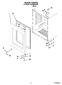 DOOR PARTS Diagram and Parts List for KUWO24RSBX01  KitchenAid Wine and Beverage Cooler