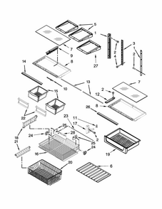 Part Location Diagram of W10624477 Whirlpool TRAY