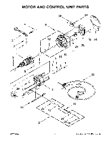 Motor And Control Unit Parts Diagram and Parts List for 5KSM195PSABE0  KitchenAid Mixer