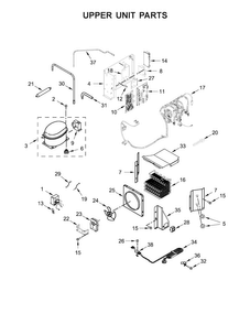 Upper Unit Parts Diagram and Parts List for KBSN608ESS01  KitchenAid Refrigerator