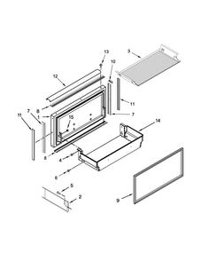 Freezer Door And Basket Parts Diagram and Parts List for KBFN502EPA00  KitchenAid Refrigerator