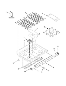 Cooktop Parts Diagram and Parts List for KFDD500ESS01  KitchenAid Range
