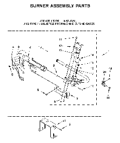 Burner assembly parts Diagram and Parts List for WGD8120HW0  Whirlpool Dryer