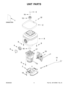Unit Parts Diagram and Parts List for KSB1332PA0  Whirlpool Blender