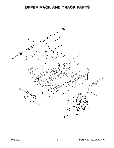 Upper Rack And Track Parts Diagram and Parts List for KDFM404KBS1  KitchenAid Dishwasher