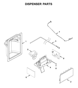 Dispenser Parts Diagram and Parts List for 10651754713  Kenmore Refrigerator