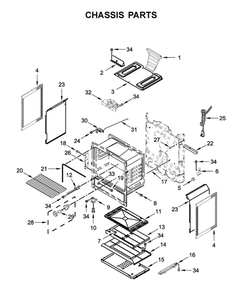 Chassis Parts Diagram and Parts List for WFG525S0JW1  Whirlpool Range
