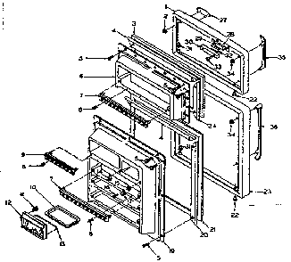 Door Parts Diagram and Parts List for 106T14EL1  Kenmore Refrigerator