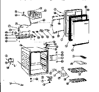 Compact Refrigerator Diagram and Parts List for 46195332  Kenmore Refrigerator