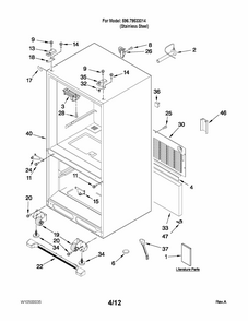 Cabinet Parts Diagram and Parts List for 59679533015  Kenmore Refrigerator