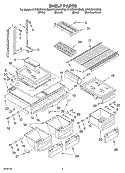 SHELF Diagram and Parts List for KTRC22KKBL02  KitchenAid Refrigerator