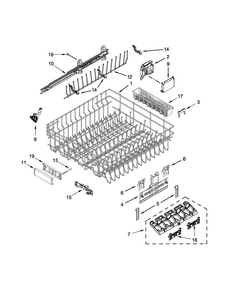 Upper Rack And Track Parts Diagram and Parts List for KDFE304DBL2  KitchenAid Dishwasher