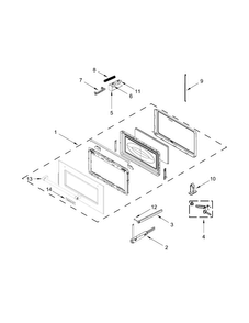 Door Parts Diagram and Parts List for KMBS104EBL00  KitchenAid Microwave