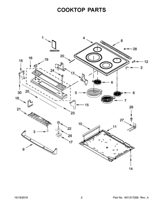 Cooktop Parts Diagram and Parts List for YIES790GS0  Whirlpool Range