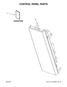 Control Panel Parts Diagram and Parts List for WMH73521CS5  Whirlpool Microwave