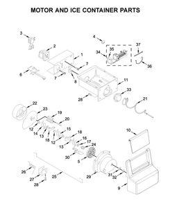 Motor And Ice Container Parts Diagram and Parts List for WRS315SDHM02  Whirlpool Refrigerator